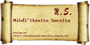 Mihálkovits Sarolta névjegykártya
